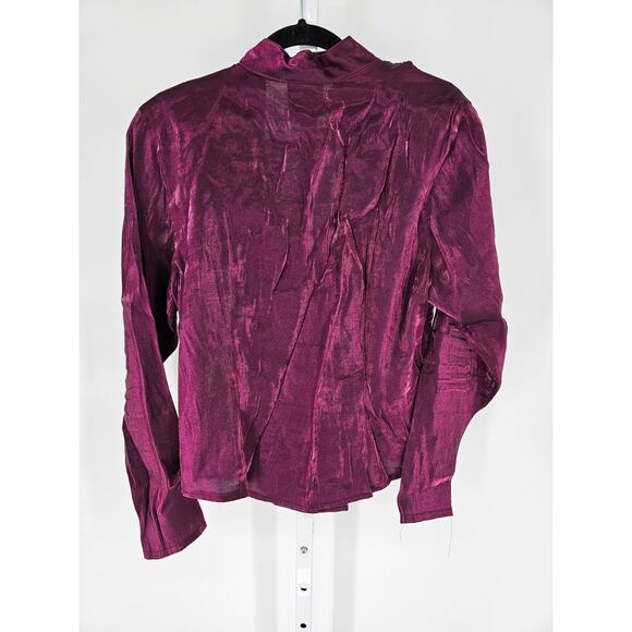 VTG Roughrider Women's Purple Long Sleeve Button Down Blended Fiber Tip Size XL - Picture 6 of 6